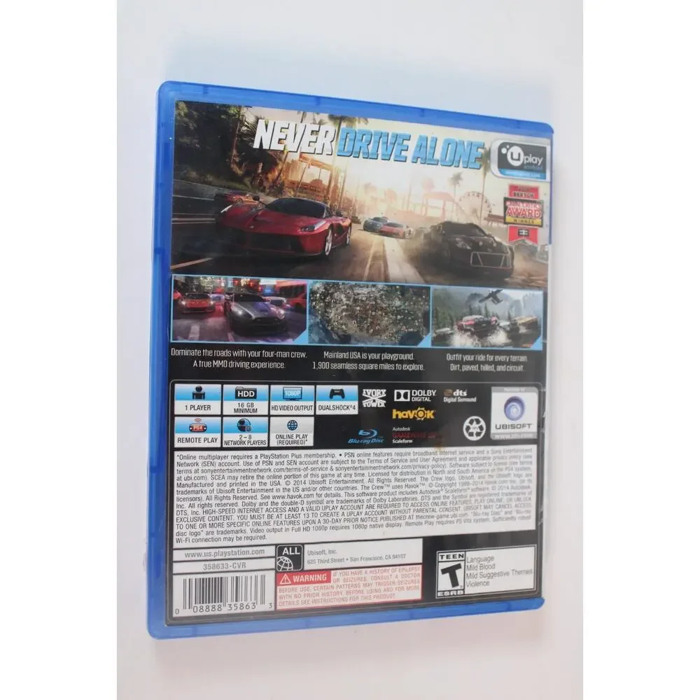 The Crew: Limited Edition (Sony PlayStation 4, 2014, PS4) Authentic, Tested